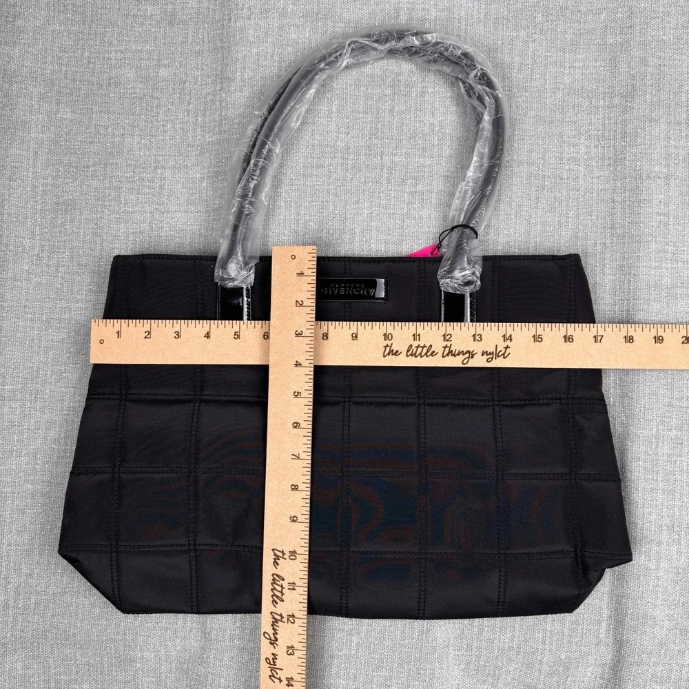 GIVENCHY Parfums Nylon Quilted Tote Bag Black Pink Lining Purse Pouch NWT